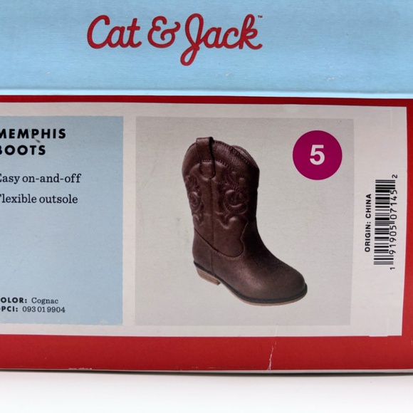 Cat & Jack, Size 5 Cognac Brown Toddler Girl boots - Picture 12 of 13